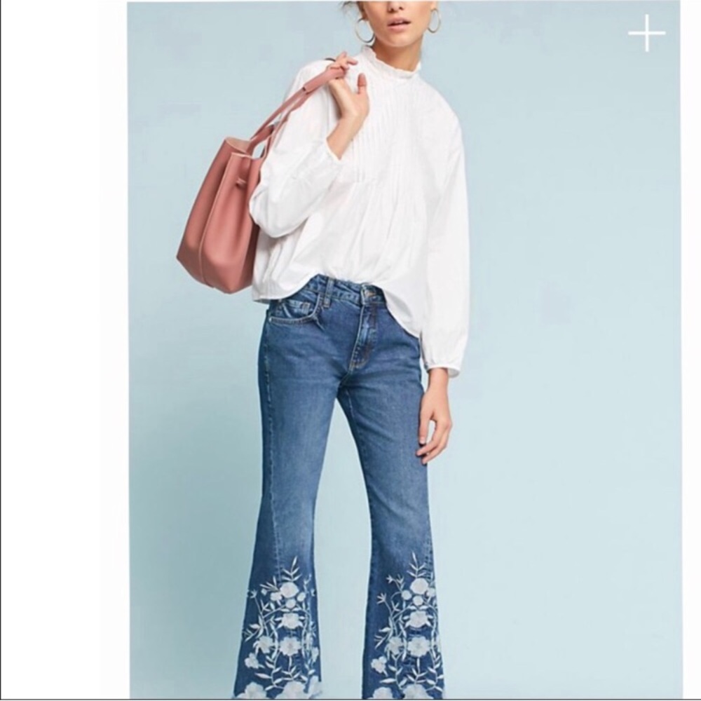 Anthro Pilcro floral flared crop—25 NWT - Picture 4 of 7